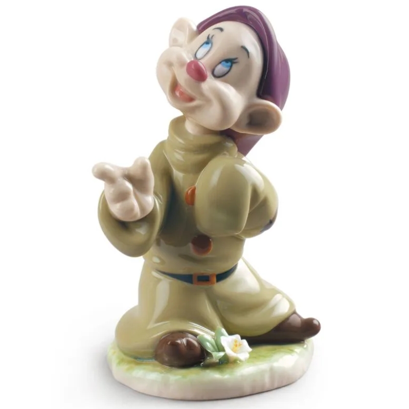 BLANCANIEVES - FIGURA DE PORCELANA HECHA A MANO DOPEY DE 13 CM