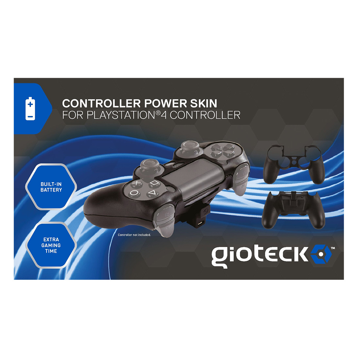 GIOTECK CONTROLLER POWER SKIN BLACK [PS4]