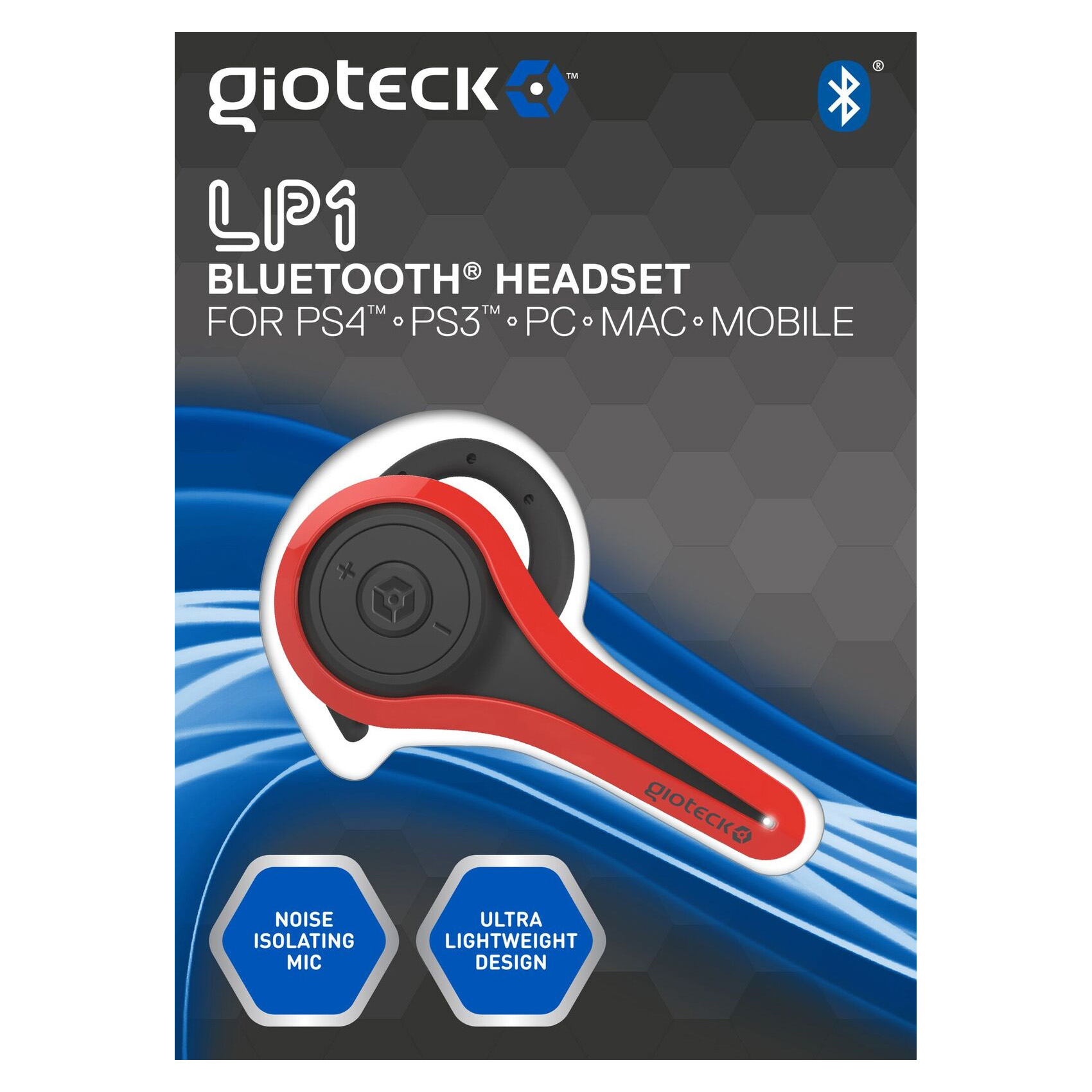 GIOTECK LP1  BLUETOOTH HEADSET ROJO [MULTI]