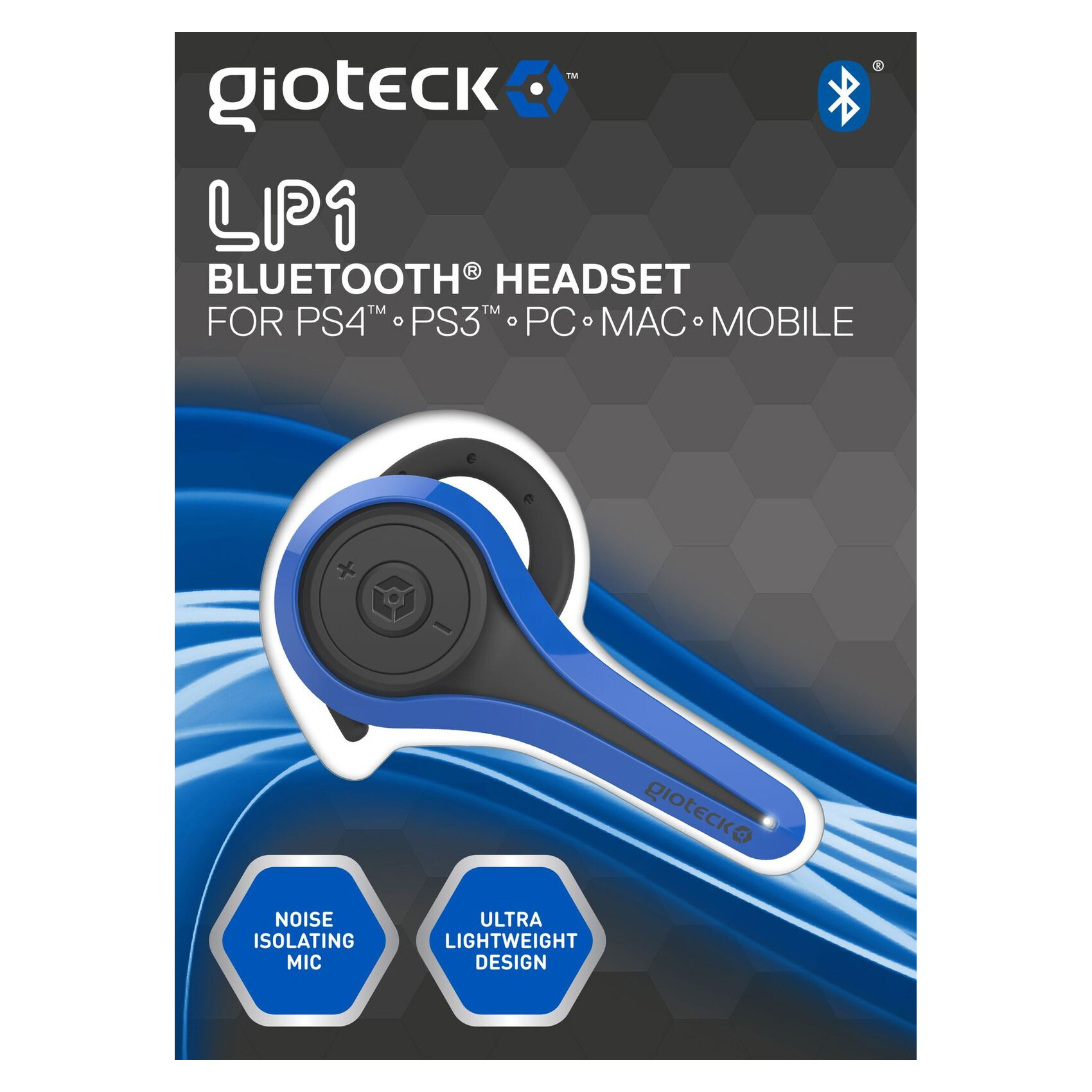 GIOTECK LP1 BLUETOOTH HEADSET AZUL [MULTI]