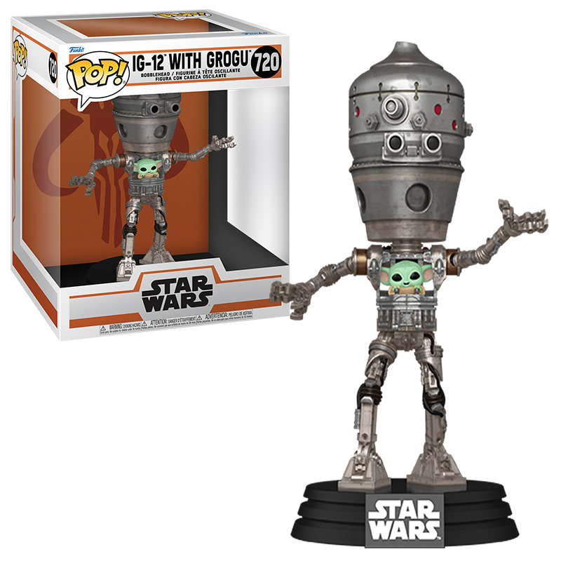 THE MANDALORIAN - POP DELUXE IG-12 WITH GROGU