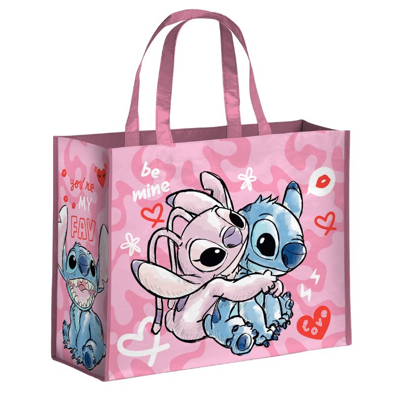 LILO & STITCH - BOLSA DE RAFIA STITCH CON ANGEL