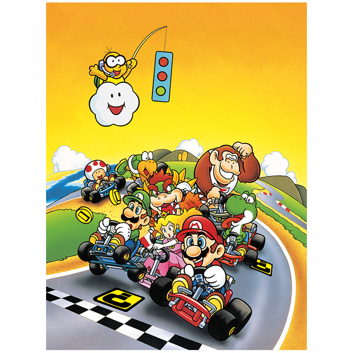 SUPER MARIO KART - LIENZO 30X40 RETRO