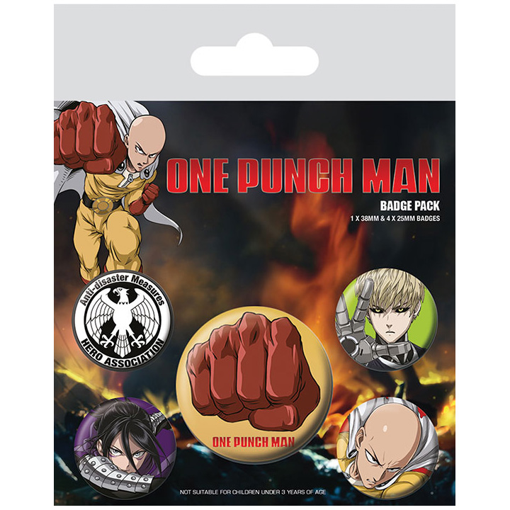 ONE PUNCH MAN - PACK DE CHAPAS ESTRUCTIVE