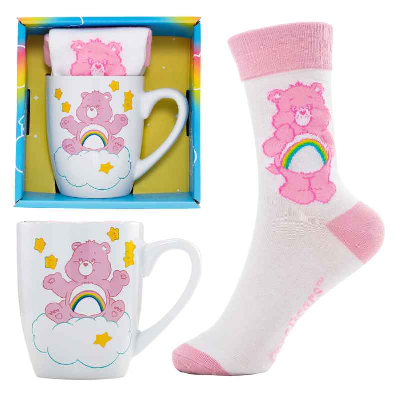 OSOS AMOROSOS - CAJA REGALO TAZA Y CALCETÍN CHEER BEAR (TALLA MUJER)