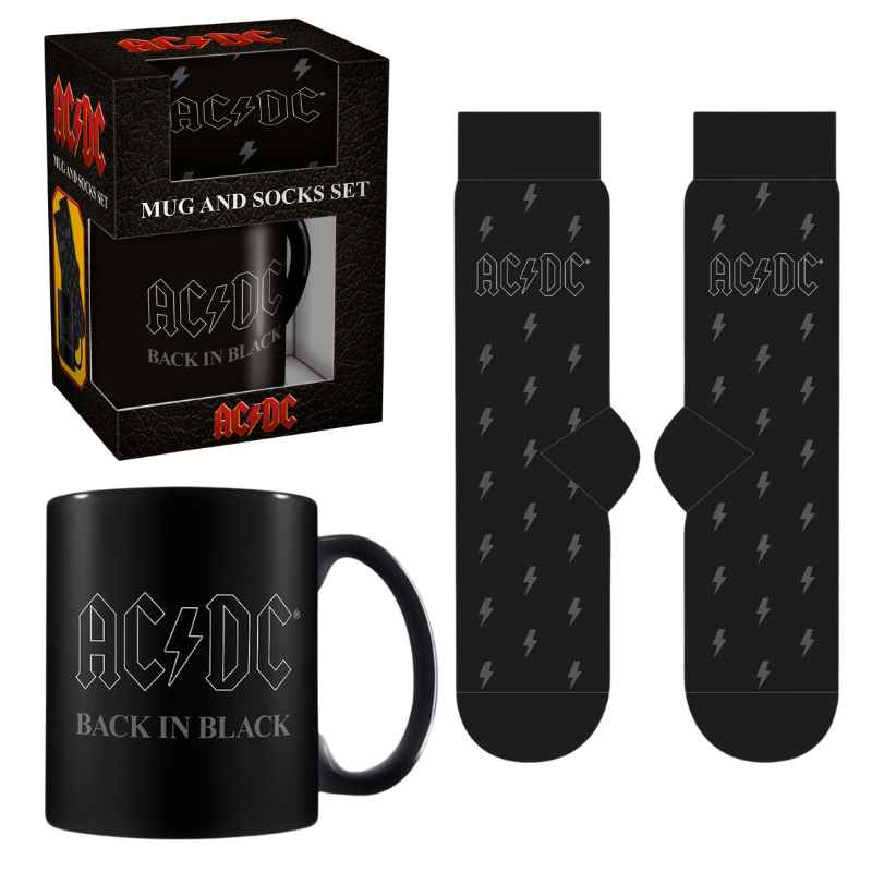AC/DC - CAJA REGALO TAZA Y CALCETÍN DE VUELTA AL NEGRO