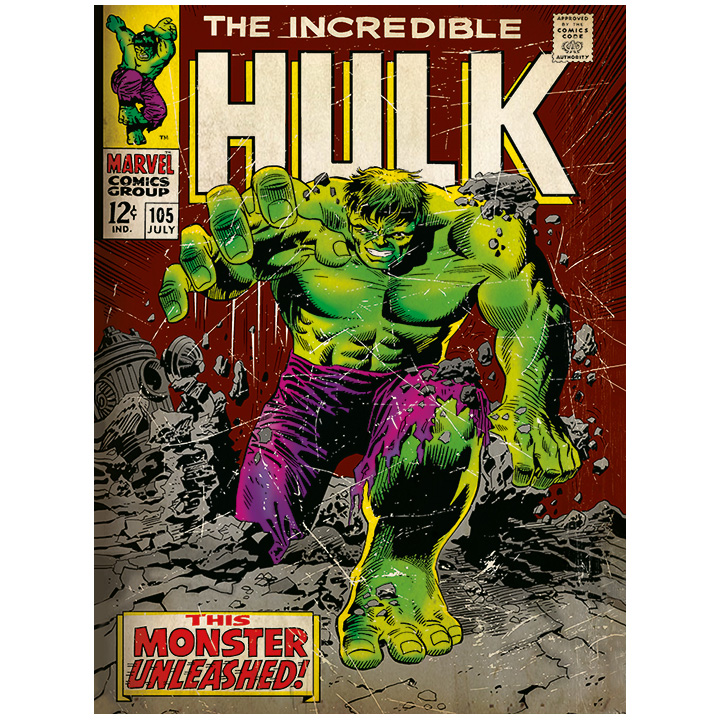 MARVEL - LIENZO 30X40 HULK RETRO