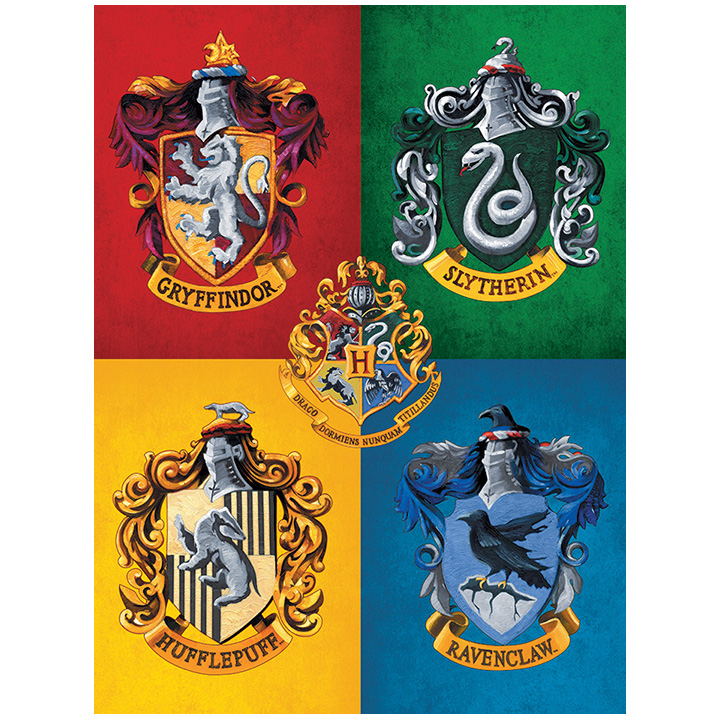 HARRY POTTER - LIENZO 30x40 COLOURFUL CRESTS