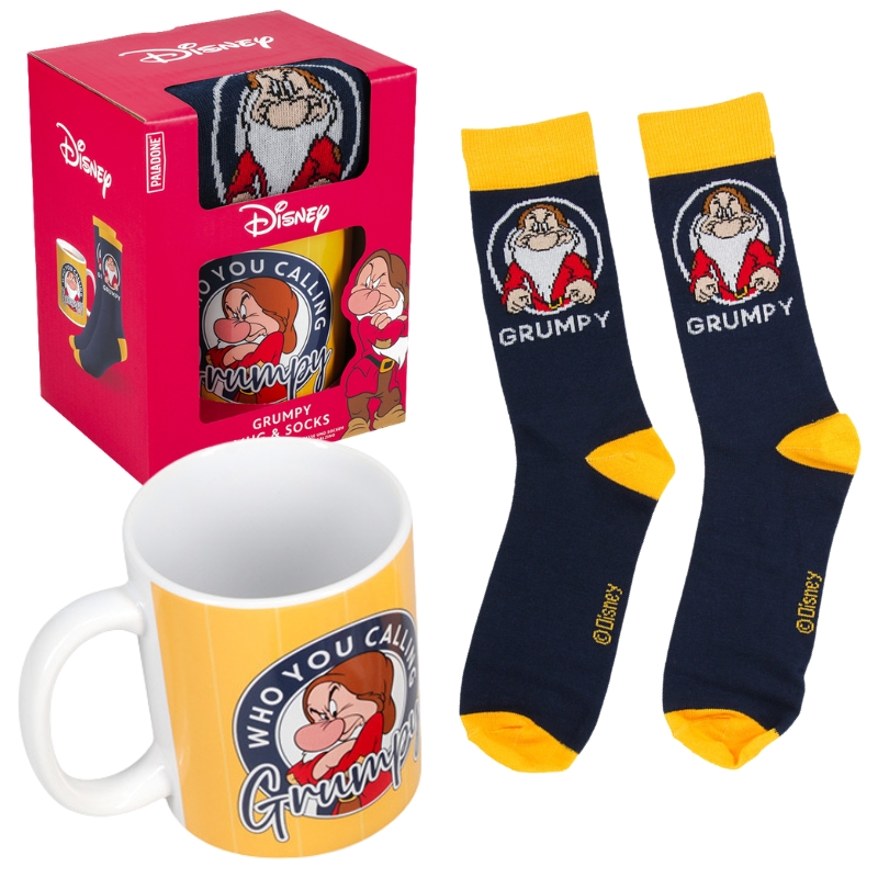 BLANCANIEVES Y LOS SIETE ENANITOS - SET TAZA CALCETÍN GRUMMPY
