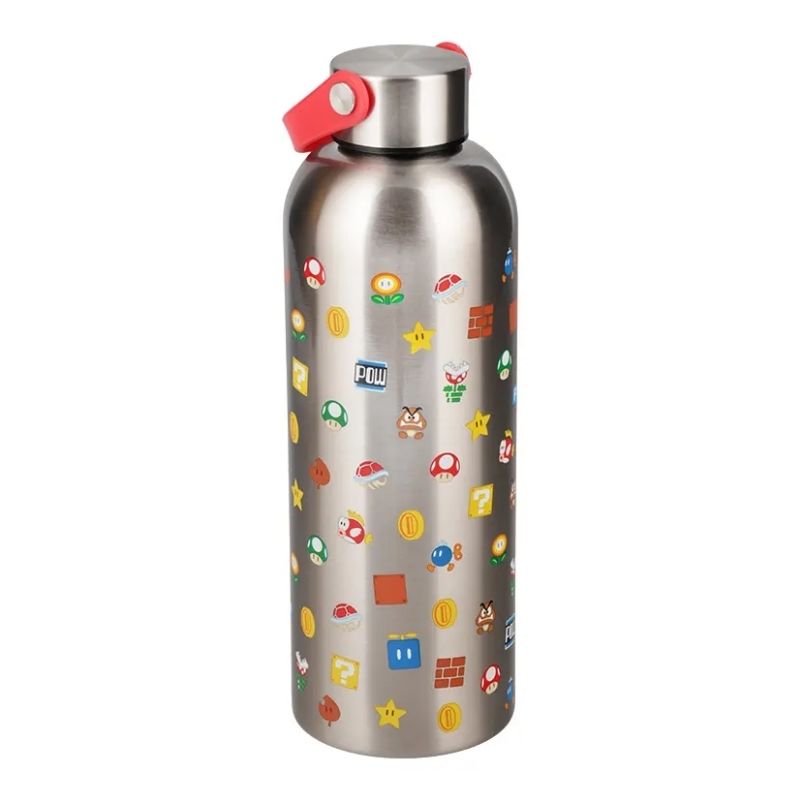 SUPER MARIO - BOTELLA METÁLICA CON ASA DE TRANSPORTE (500ML)