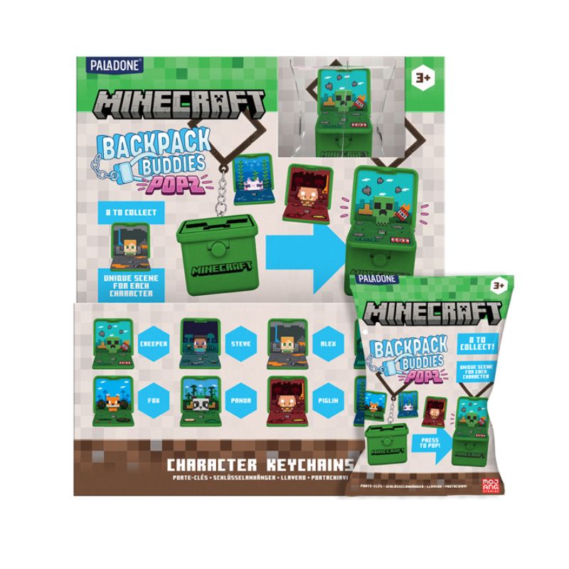 MINECRAFT - SURTIDO LLAVEROS BACKPACK BUDDIES SORPRESA x24