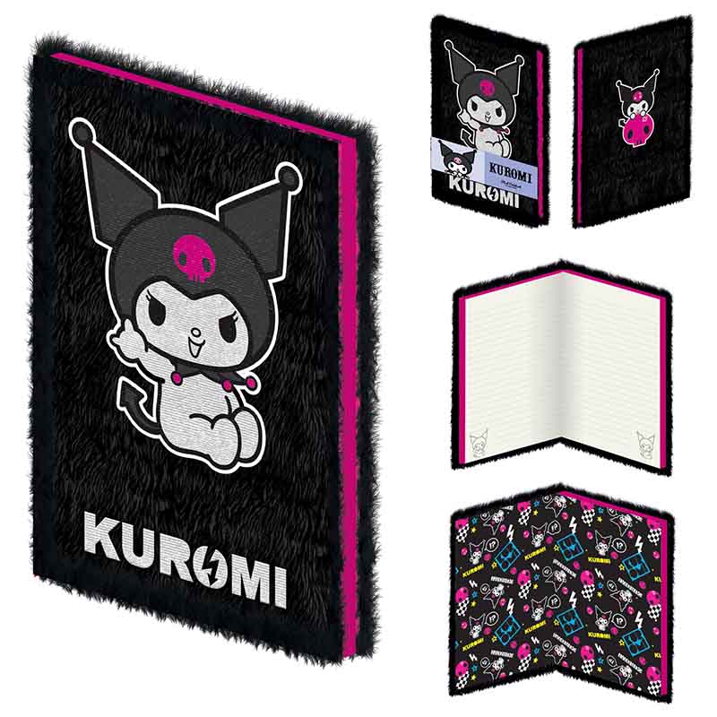 KUROMI - CUADERNO A5 TAPAS DE PELUCHE