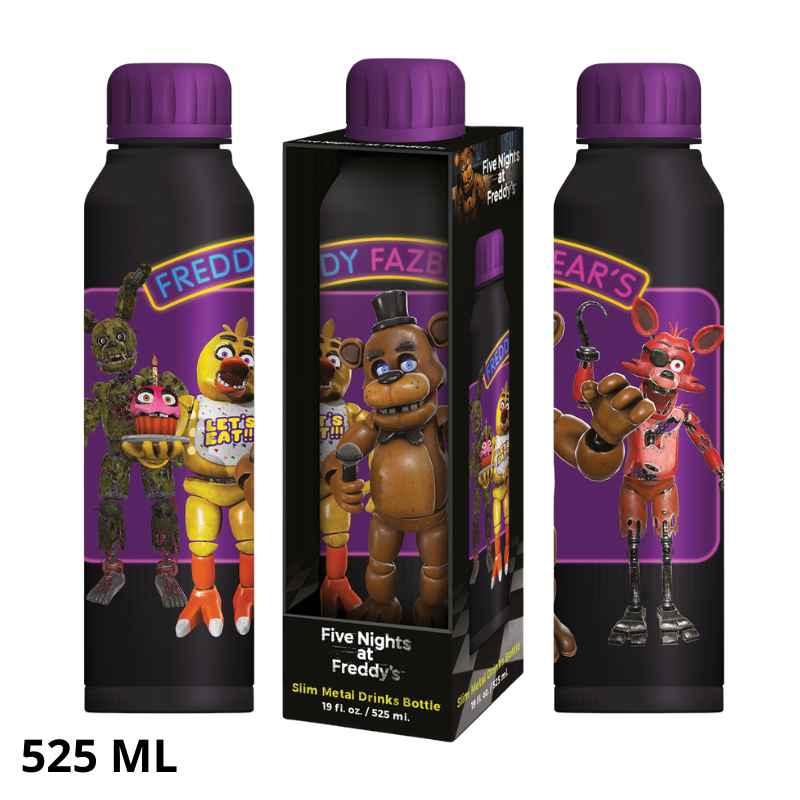 FIVE NIGHTS AT FREDDY´S - BOTELLA METÁLICA SLIM 525 ML EN CAJA