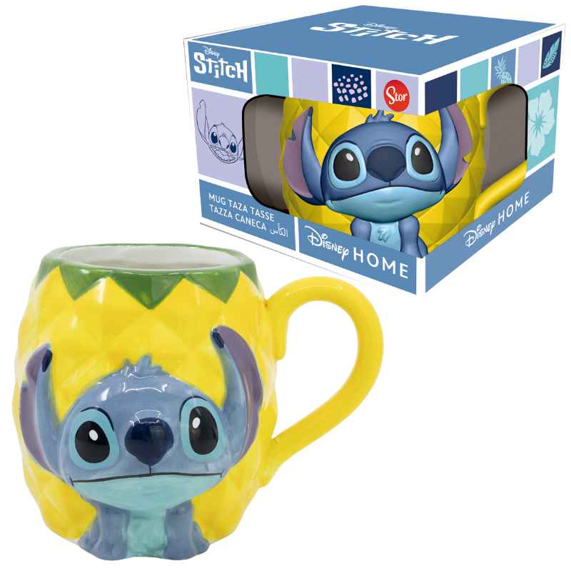STITCH - TAZA CERÁMICA 3D 190 ML EN CAJA REGALO PINEAPPLE