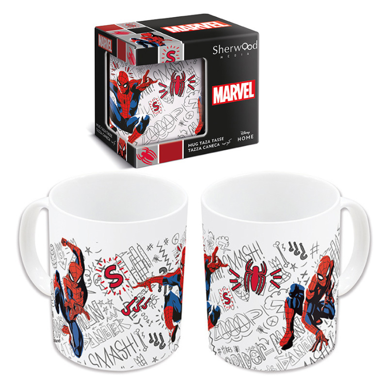 SPIDER-MAN - TAZA DE 325 ML BLANCA SPIDERMAN EN ACCIÓN