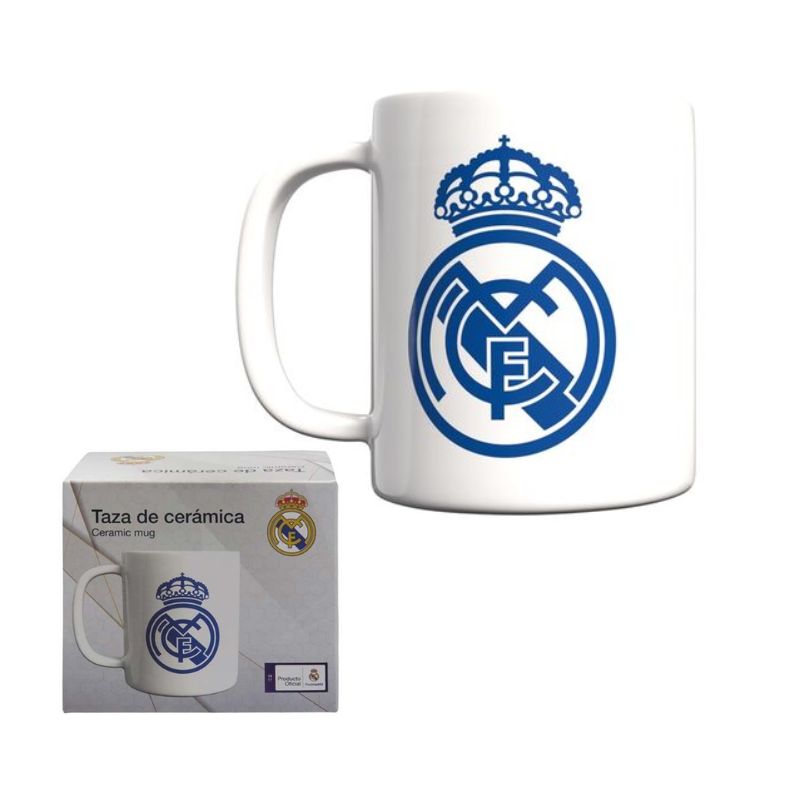 REAL MADRID - TAZA BLANCA DE CERÁMICA 330ML EN CAJA