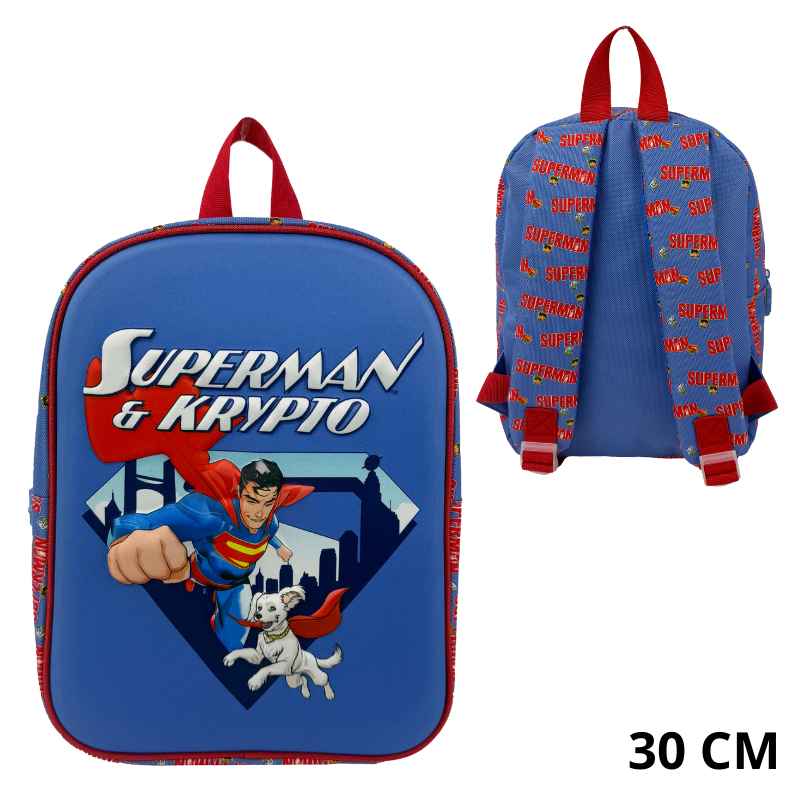SUPERMAN - MOCHILA EVA 3D SUPERMAN & KRYPTO 30 CM