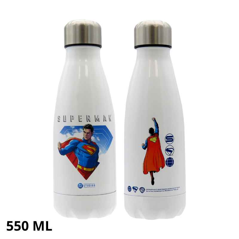 SUPERMAN - BOTELLA BLANCA ACERO INOXIDABLE 550 ML
